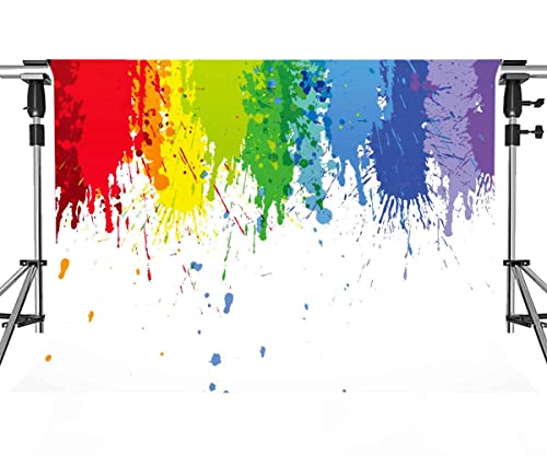 Paint Splash Party Backdrop Colorful Painting Art Photography Background MEETSIOY Abstract Oil Painting Photo Booth Props Banner Birthday Party Supplies Photo Backdrop 5x3ft BJZSMT11 - size: 5x3ft