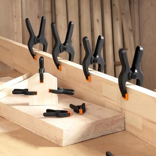 20 PCS 4.5" Heavy Duty Plastic Spring Clamps, Black Spring Clips for Backdrops, Craft Projects, Woodworking, Photography and Display Stands - size: 4.5in-20P