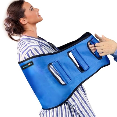 Transfer Belt Transfer Sling - Padded Gait Belt - Heavy Duty Patient Lift, Mobility Standing and Lifting Aid for Disabled, Elderly, Injured - Safely Move from Bed and Wheelchair (Blue) - color: Blue 2