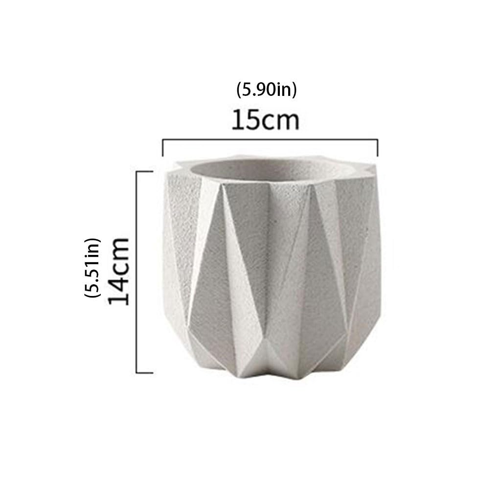 XUNTING Indoor Planters Cement Flower Pot Simple Home Office Desk Tabletop Decoration Flower Pot Modern Small Flower Pot Succulent pots(A,Large)