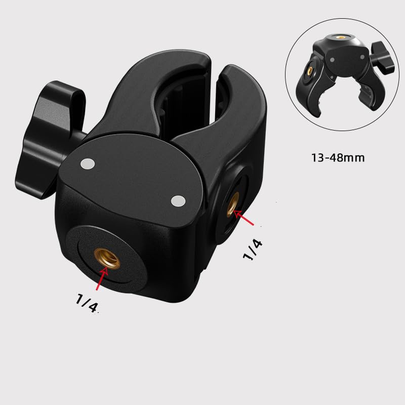 Camera Clamp Mount with 1/4''-20 Threaded Connector Super Clamp Mount for Magic Arm Camera Tripod Pole Photography Light Stand Ring Light Phone Holder Gooseneck Hose Microphone Stand Mic Arm