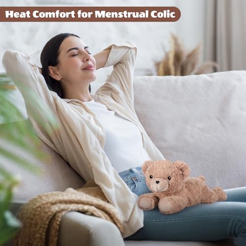 SuzziPals Heatable & Coolable Brown Teddy Bear Stuffed Animal, Microwavable Stuffed Animal Heating Pad for Period Cramps, Stuffed Teddy Bear Plush for Warmth & Comfort, Brown Bear Gifts for Kid