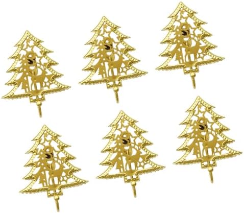 Antique Metal Christmas Tree Ornament Hooks Set of 6, C