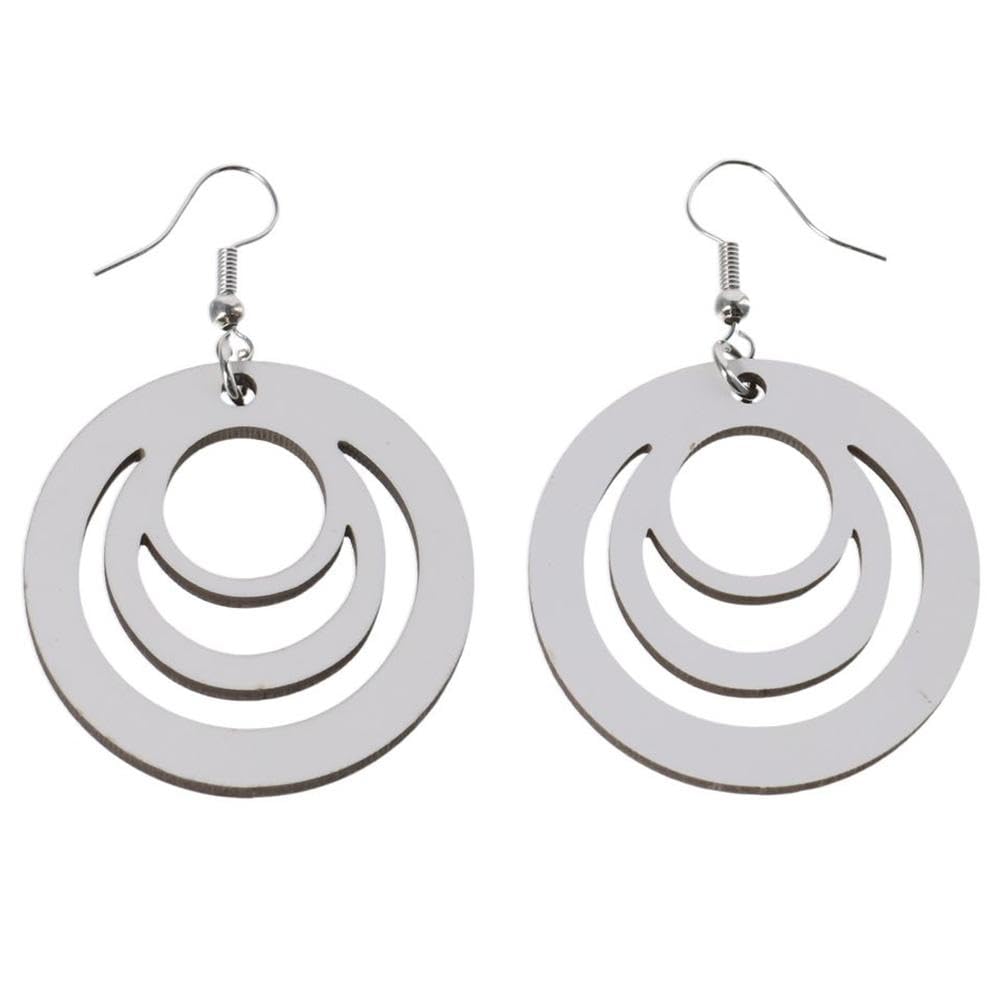 diyhub 30 Set Sublimation Blank Hollow Round Earrings Unfinished Teardrop Dangle Earrings Pendant for DIY Jewelry Making