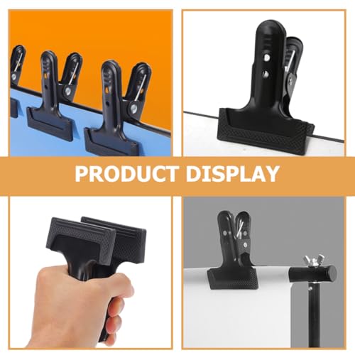 4pcs Dark Gray Cold-Rolled Steel Backdrop Cloth Clamps Photography Background Clips Heavy Duty Fixing Clamps for Studio and Photo Shoot Equipment