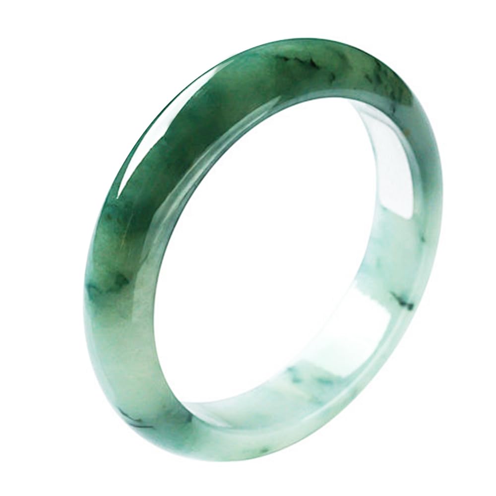 URED Floating Green Jade Bangle Bracelet For Women Wealth Good Luck Natural Jade Bangle Genuine Jade Bracelet Chinese Feng Shui For Woman Yoga meditation mother gift Birthday