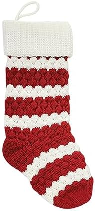 Christmas Stocking Knitting Socks Bag Hanging Christmas Tree Ornaments Christmas Decorations for 2023 New Year
