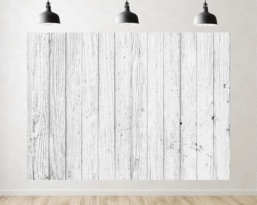 Trykid 17x10ft White Wood Plank Backdrop Minimalist Clean Bright Tone Photography Background Scandinavian Decor Tapestry Party Decoration Photo Studio Prop Fabric - size: 17x10ft