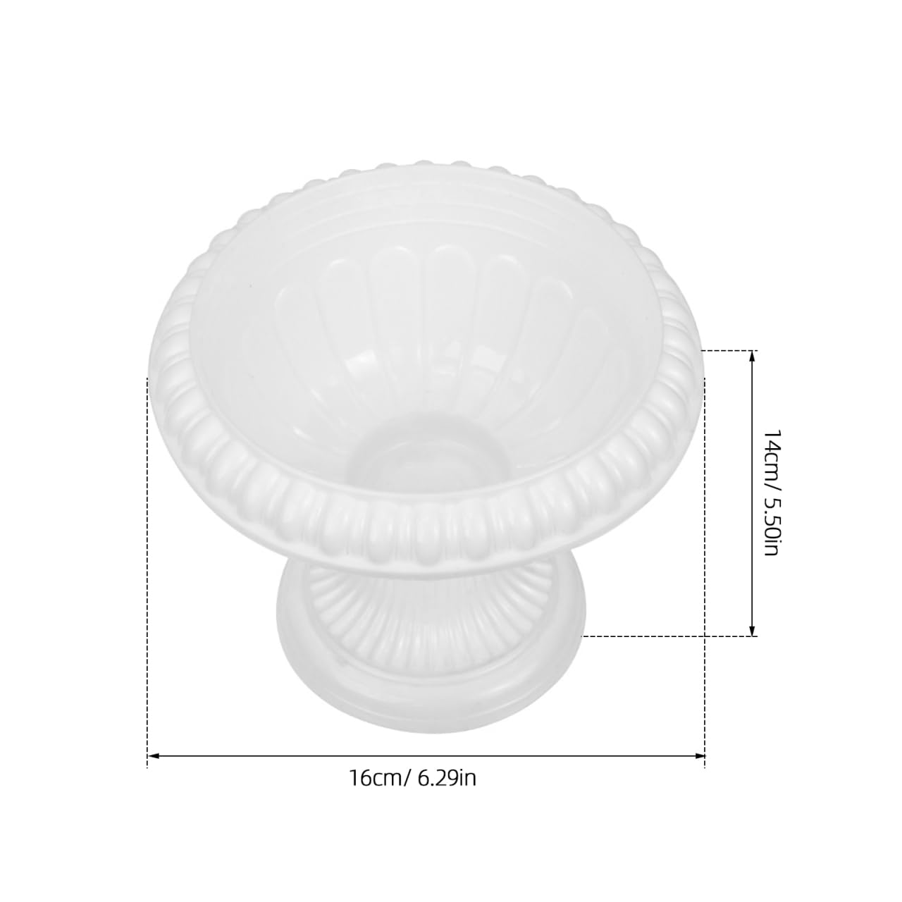 Cabilock 4pcs Flower Pot Planter Classic Traditional Urn Planter White Flower Holder Detachable Garden Succulent Container Front Porch Flowerpot