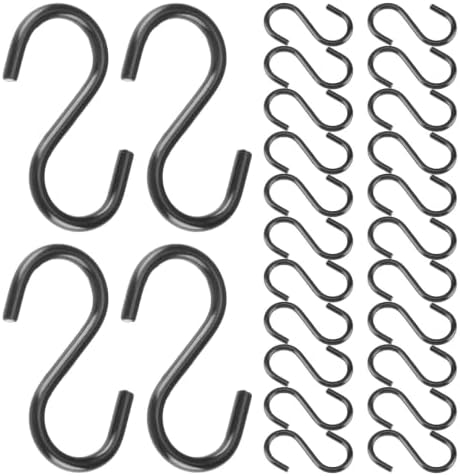 Healeved Mini S Hooks and Bauble Display 1/2 Inch Iron 200pcs Hanging Hooks Black Space-Saving Versatile and New Year Decorations for Christmas Tree Ornaments for Home Organization
