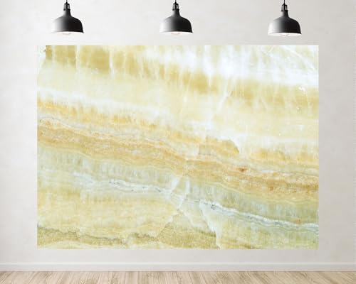 Trykid 8x6ft Yellow White Onyx Marble Backdrop Textured Natural Stone Surface Photography Background Elegant Interior Themed Party Decoration Tapestry Photo Booth Prop Fabric - size: 8x6ft