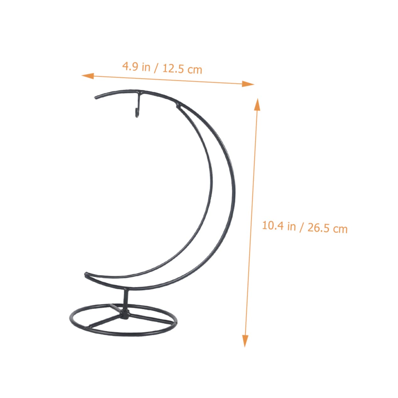 Cabilock Iron Half Moon Ornament Display Stand for Hanging Plants and Glass Terrariums Sturdy Decorative Rack for Home Office Party Compact Modern Design Organizer