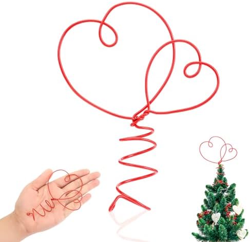 Yinkin 1 Pc Metal Interwoven Heart Tree Topper for Small Trees Valentine