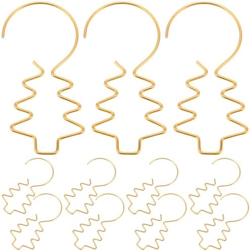 DECHOUS 100pcs Christmas Ornament Hooks: Mini Hanging Hooks - Gold Wire Bauble Hangers - Reusable Metal Tree Hangers for Holiday Christmas Tree Decorations