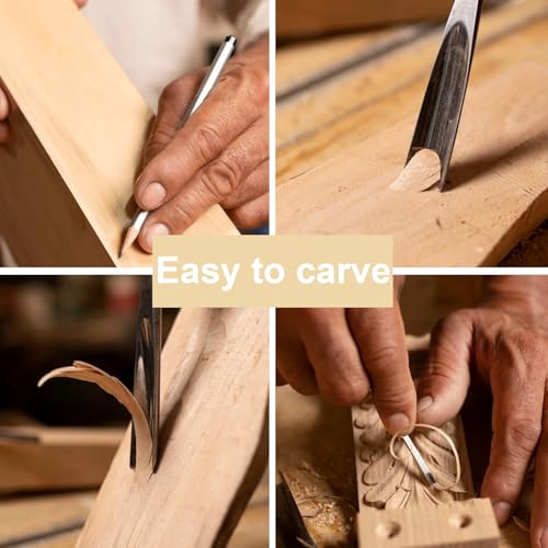 3X8X1 Inch Solid Wood Carving Blocks, 4 Pcs Wooden Art Block, Unfinished Wood Blocks for Art and Crafts DIY Carving Whittling for Adults Beginner Experts - size: 3x8x1 Inch