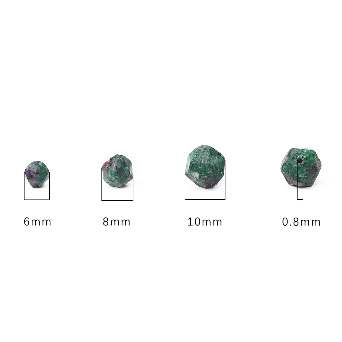 BEADIA Faceted Natural Zoisite Stone Round Beads 8mm 36cm/Strand for Jewelry Making