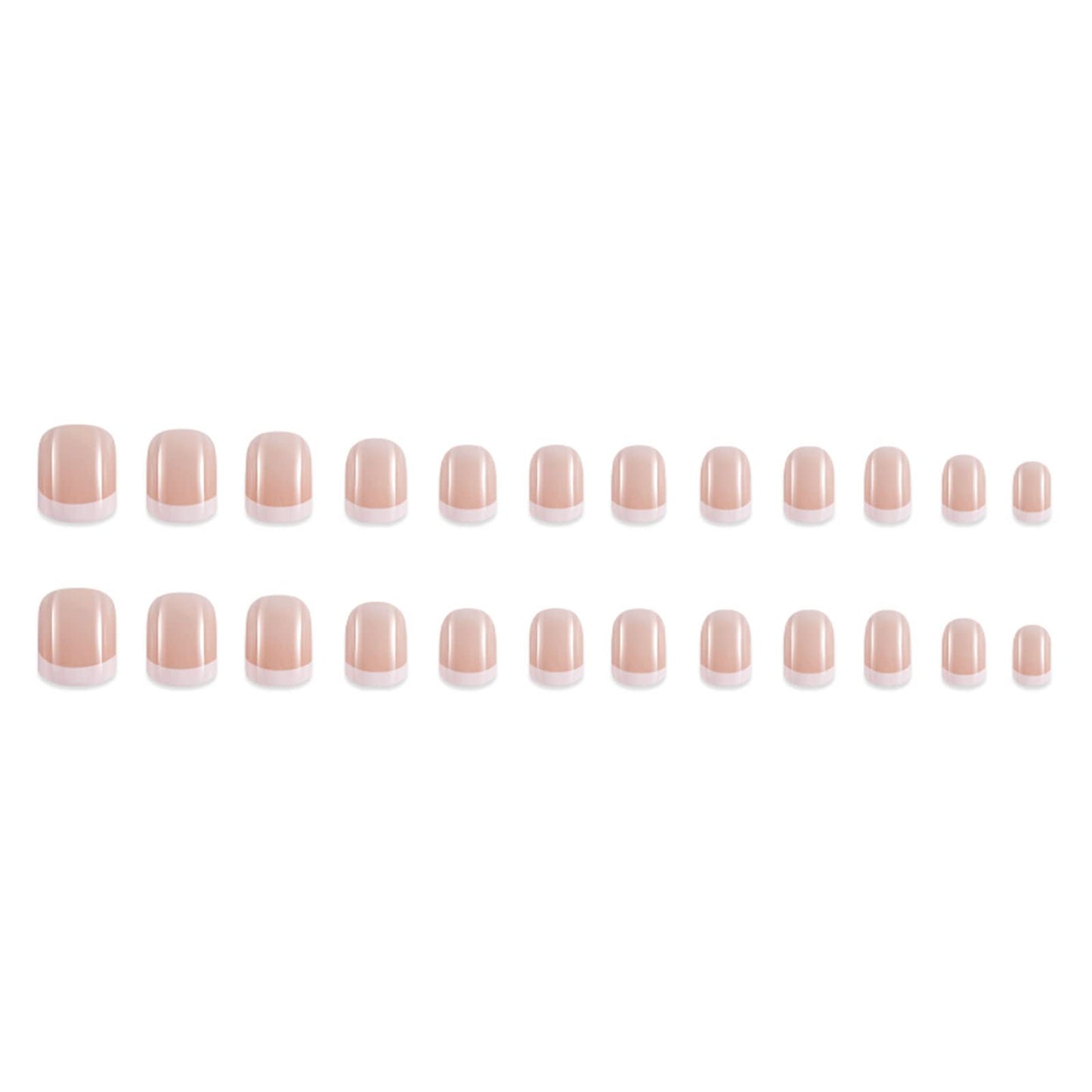 Hkanlre Short French Press on Nails Square Nude Fake Nails Acrylic Classic False Nails for Women and Girls 24PCS