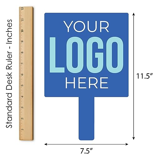 Big Dot of Happiness Custom Logo Paddles - Personalized Branded Business Party Photo Booth and Fan Props - Set of 6