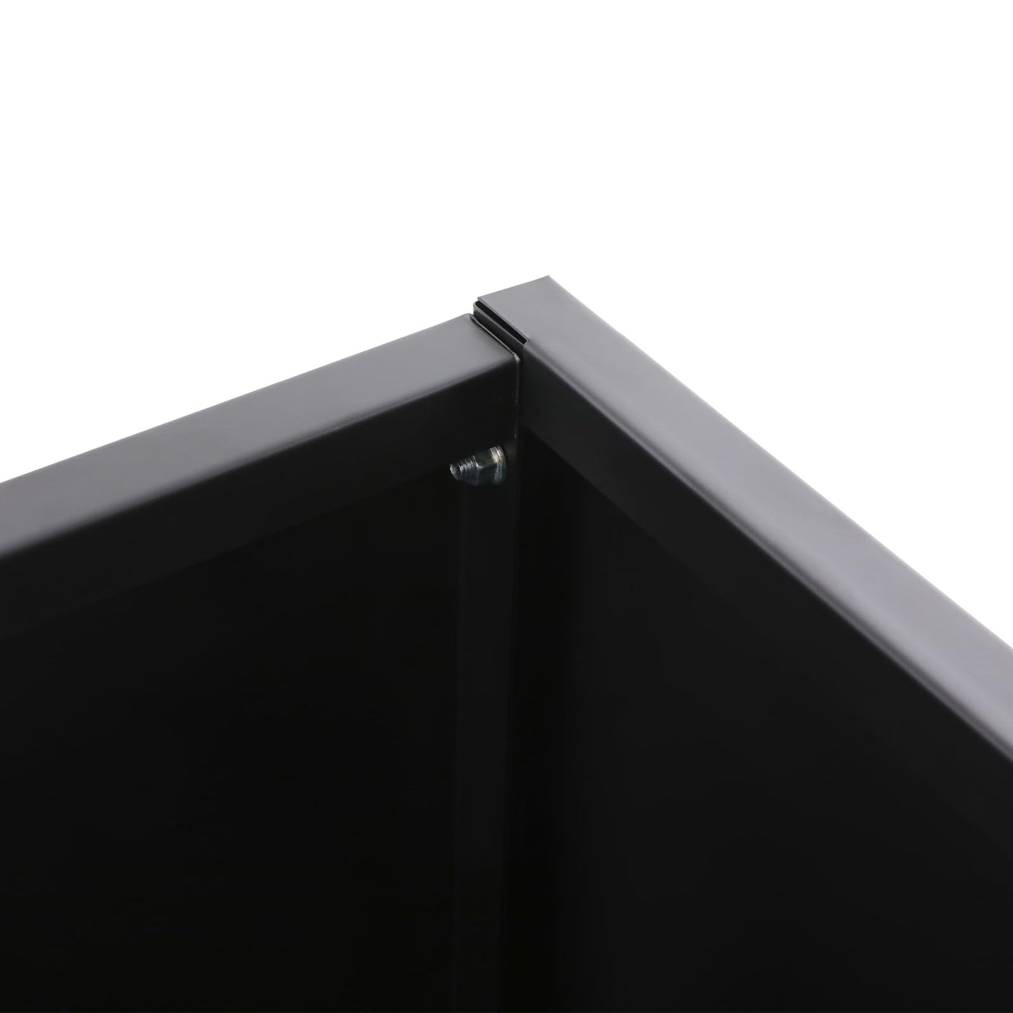 Fichiouy Large Metal Planter Box Outdoor,28" Tall Black Rectangular Planter with Drainage,Modern Steel Planters Pot for Outdoor Plants (Black)