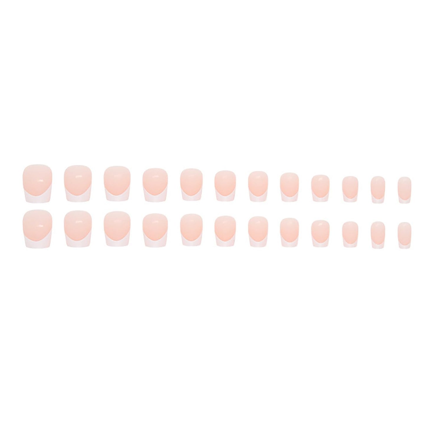 MABKJLF Extra Short Square French Tip Fake Nails White Full Cover Glue on False Cute Acrylic Press on Handmade Stick on Artificial Nails for Women Girls 24Pcs