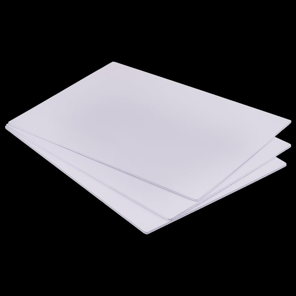 BENECREAT 3 Pcs White PVC Sheet, 15.75x11.81 inches Poster Foam Board, Rigid Foam Sheets for Modeling, Props, Miniature Crafts, Art Projects, DIY Supplies, 5mm Thick