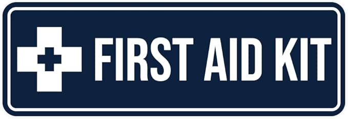 Standard First Aid Kit Sign (Red) - Medium (10 Pack)