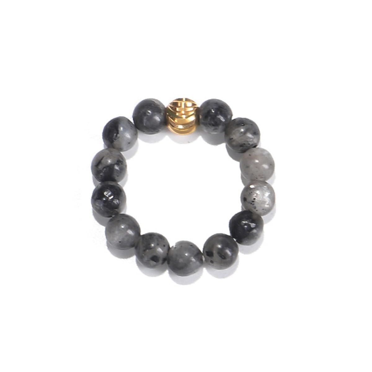 oasymala 4mm Handmade Healing Stone Beads Ring with Elastic Stretchy Cord, One Size Fits Most (Labradorite)