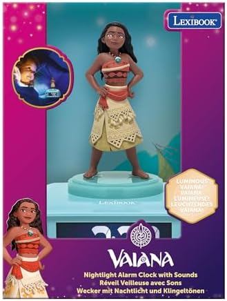 LEXiBOOK, Moana Nightlight Alarm Clock, RL800VN