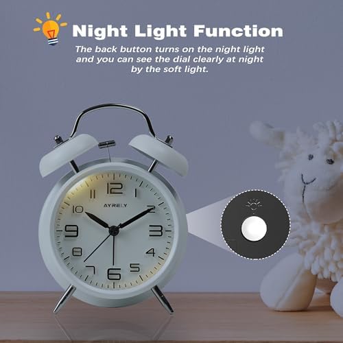 AYRELY?? Super Loud Alarm Clock for Heavy Sleepers Adults, Metal 4.5 Inches