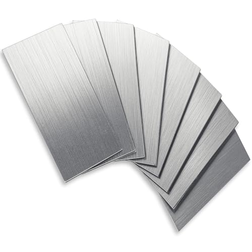 Vamos Tile 100-Piece Peel and Stick Backsplash Seamless Tile,3''x6'' Brushed Stainless Steel Metal Subway Tile,Stick on Backsplash for Kitchen/Bathroom/Laundry Room - color: Brushed Stainless