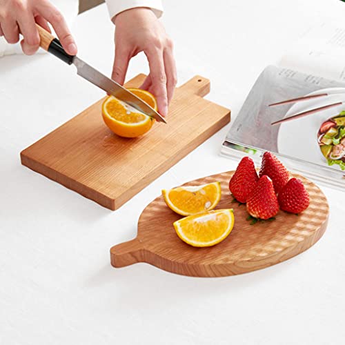 Premium Wooden Chopping Board - Durable Kitchen Cutting Board with Handle for Easy Use, Ideal for Daily Cooking, Bread, and Pizza Preparation