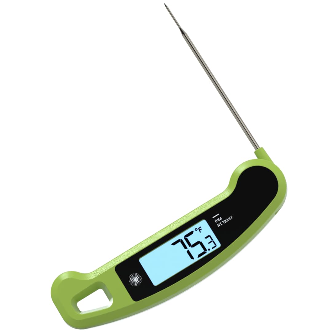Lavatools Javelin® PRO Classic Ultra-Fast 2-Second Professional Digital Instant Read Meat Thermometer for Grill and Cooking, Auto-Rotating Backlit Display, IP65 Water Resistant, NSF Certified – Wasabi