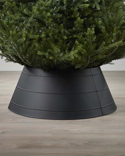 Black Metal Tree Collar – 71 cm Base, 28 cm High, Modern Christmas Stand Cover
