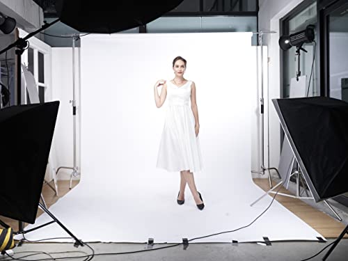 Huamei Seamless Photography Background Paper, Photo Backdrop Paper #93 Super White (8.9x36 Feet, Super White) - color: Super White, size: 107''x36'