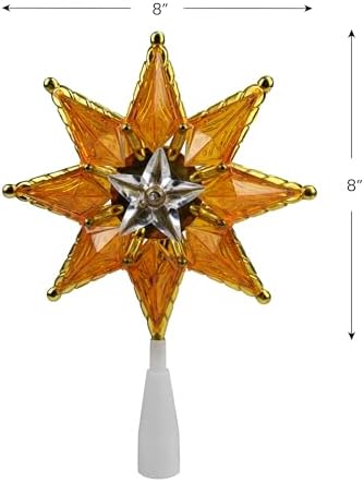 Mosaic Star Christmas Tree Topper - 8" - Clear Lights