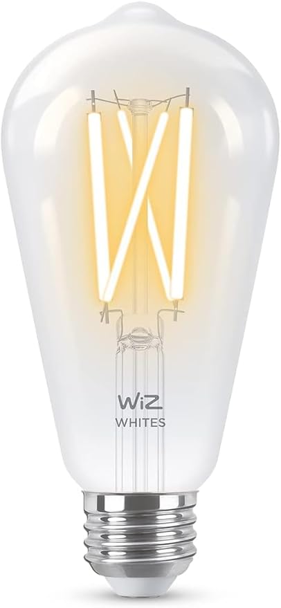 WiZ Connected 60W ST19 Tunable White Filament LED Smart Light Bulbs - Connects to Your Wi-Fi - E26 Smart Bulb - Control with Voice or App + Activate with Motion - Matter Compatible - 1 Pack