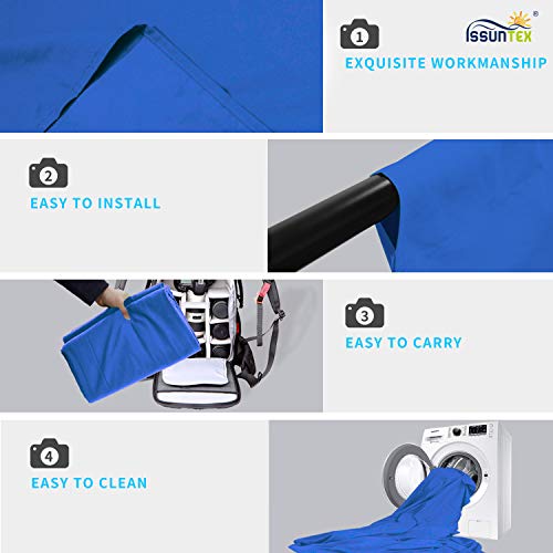 ISSUNTEX 5X7 ft Background Muslin Backdrop, Photo Studio, Collapsible High Density Screen for Video Photography and Television-Blue - color: Blue, size: 5X7 ft
