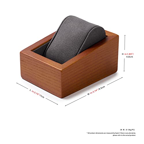 Oirlv Solid Wood Single Watch Display Stand Showcase Jewelry Stand Watch Holder with Pillow(Square Single, Grey) - color: Grey, size: Square Single