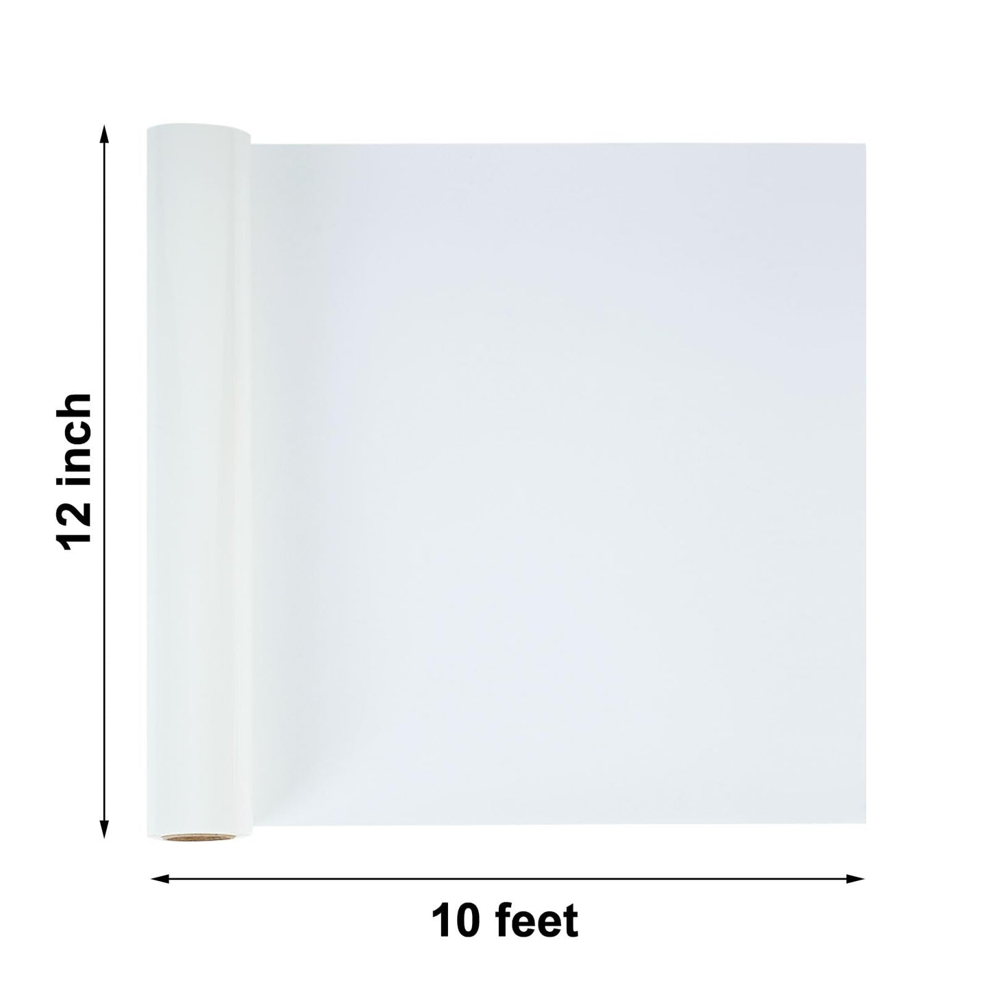 FUNKAKA Heat Transfer Vinyl Reflective White HTV Roll, 12" x 10ft Reflective Iron on Vinyl for All Cutter Machine, Reflective HTV Vinyl for T-Shirts Easy to Cut & Weed for Heat Vinyl DIY Design