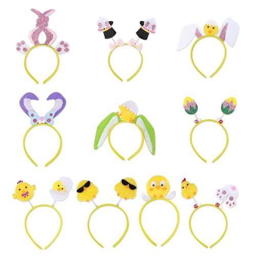 Chicken Rabbits Ears Hairband Photo Props Easters Hair Hoop Headband Party Headpiece Fun Headbands for Music Festival - style: Cracked chicken model