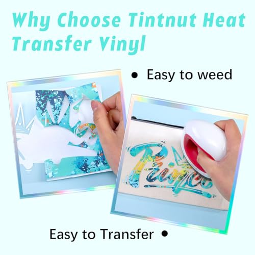 Tintnut Blue Splatter Heat Transfer Vinyl - 6 Sheets 10"x12" Watercolor Patterned HTV Iron On Vinyl for T-Shirts Hats Clothes - color: Blue-6pcs
