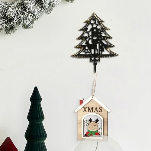 Antique Metal Christmas Tree Ornament Hooks Set of 6, F