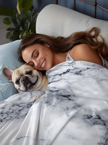 Queen Size Flat Sheet Only, Abstract Marble Stone Texture Bed Top Sheet Soft Microfiber Breathable Bedding Flat Sheets, Natural Crack Gray Rock Top Sheets Hotel Luxury - size: Queen