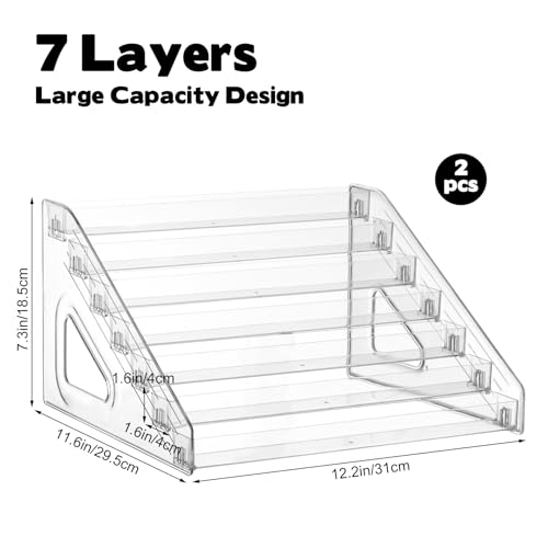 2 Pack 7 Tier Perfume Organizer Stand, Versatile Acrylic Perfume Organizer Holder Display Stand Storage Tray for Figures Makeup Nail Polish Graded Cards Organization