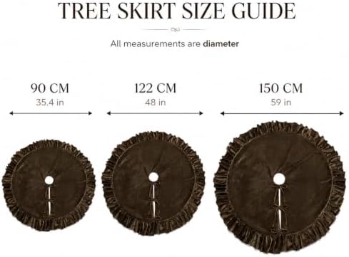 Christmas Tree Skirt,Velvet Tree Skirt with Ruffled Edge, Classic Large Velvet Fur Plush Tree Skirt for Merry Christmas(Brown,36Inch)