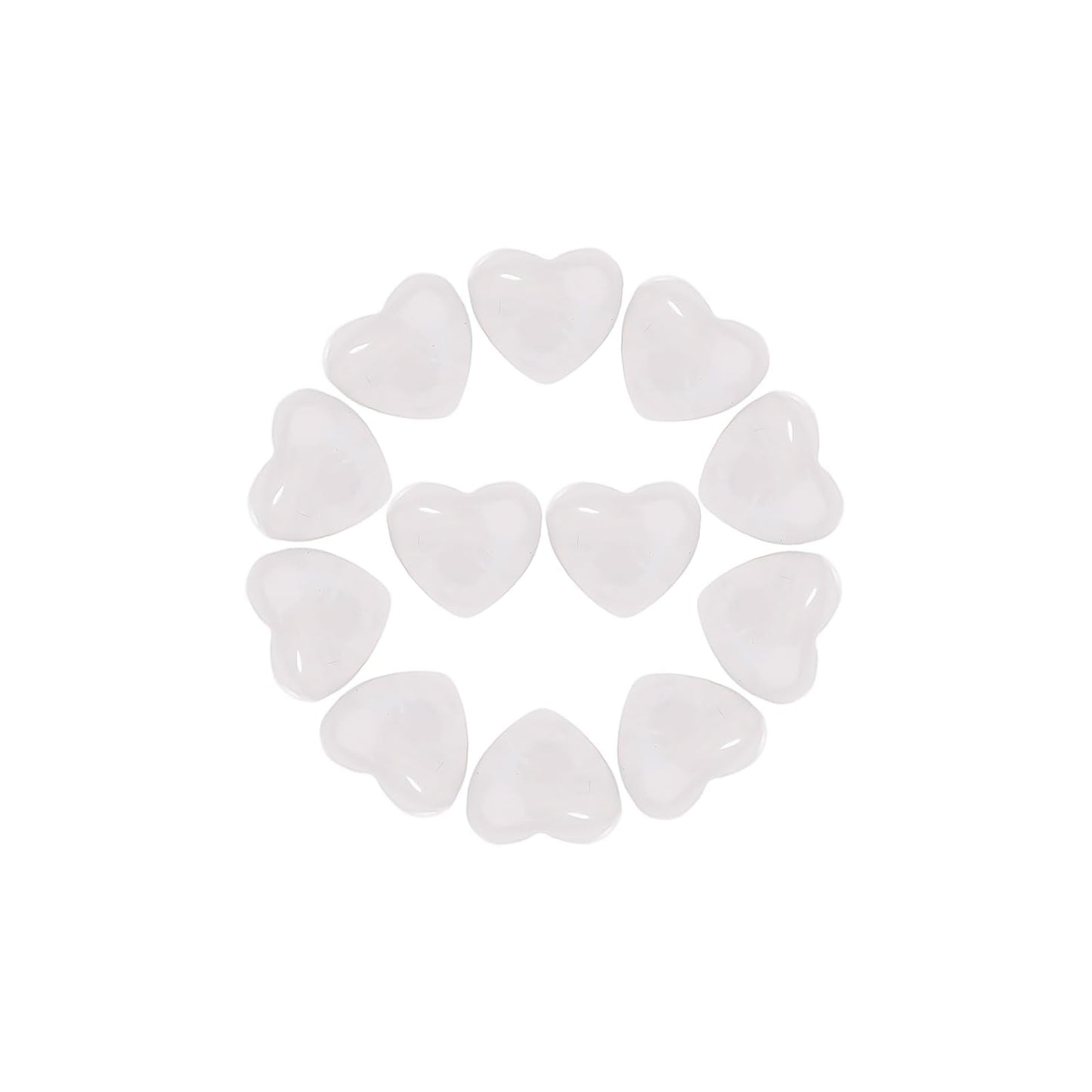 Yochus 5pcs White Crystal Natural Heart Stone Beads，12mm Healing Energy Gemstone for Jewelry Making Earring Necklace DIY