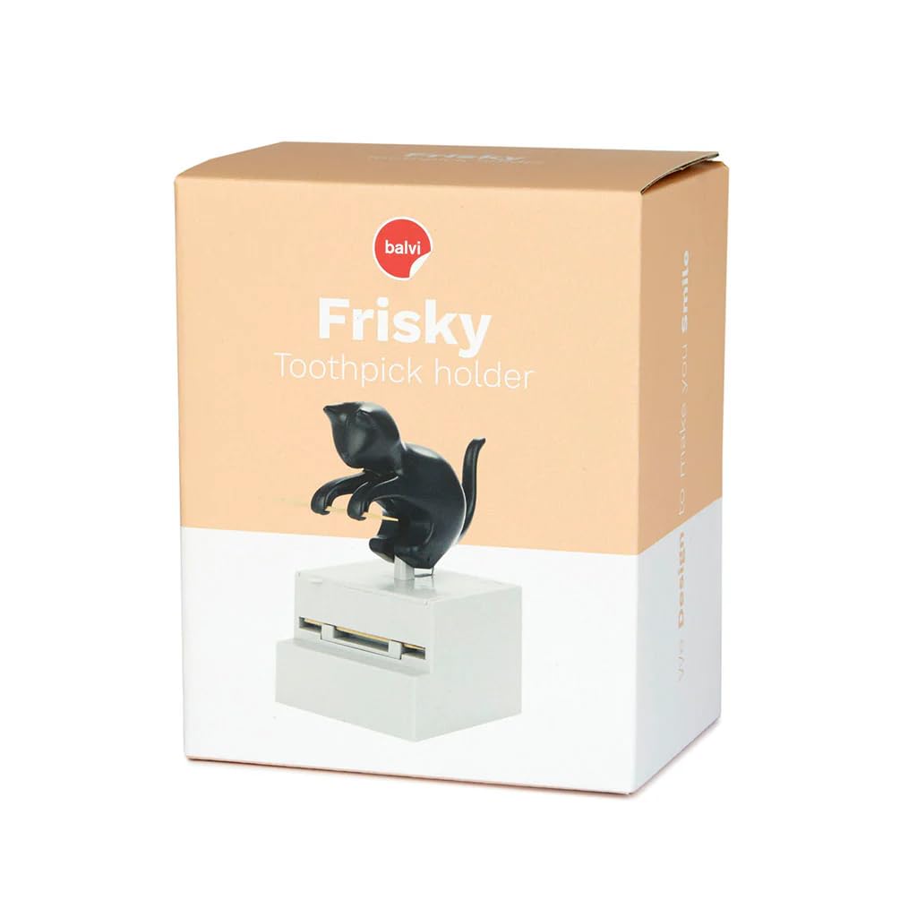 Balvi Frisky Toothpick Holder – Cute Cat-Shaped Dispenser for Kitchen and Dining Room – Fun and Functional Tabletop Accessory -Holds Standard Toothpicks – Porta Palillos