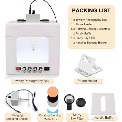 Photo Studio Light Box, Rotating Photography Tent Kit - 3000-5500k Dimmable Lighting | Supports Both Hanging +Flat-Lay Jewelry Shots Customizable Speed & Color Temperature(TB20) - size: TB20