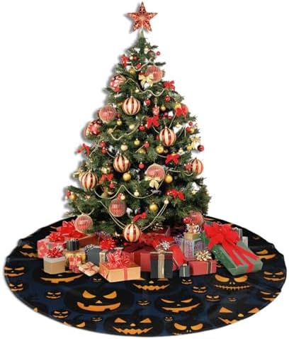 Halloween Pumpkin 2 Christmas Tree Skirts Halloween Pumpkin 2 Printed Tree Skirt 30" Gorgeous Xmas Holiday Party Ornaments Keepsake Gift