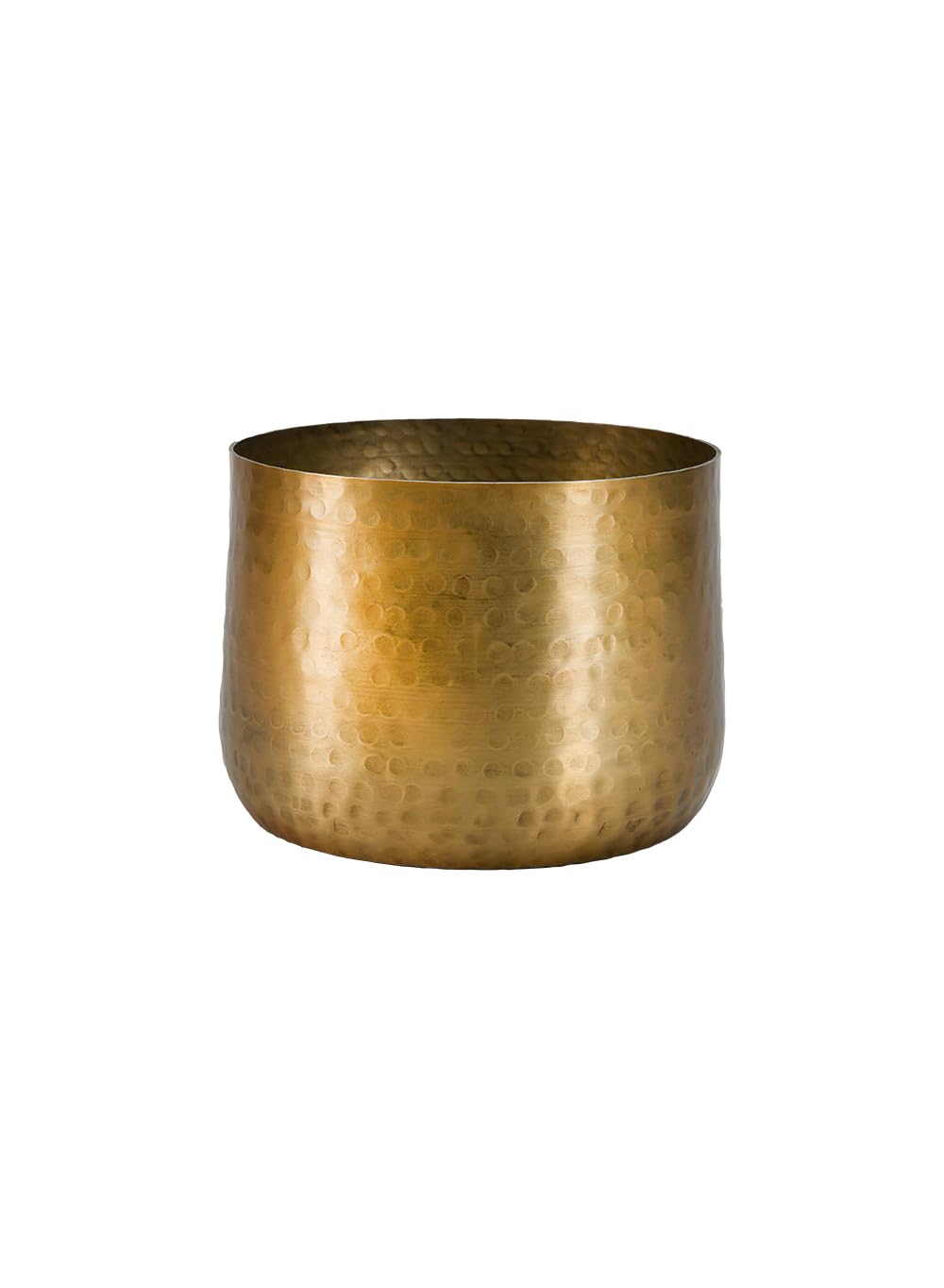 Serene Spaces Living Antique Brass Look Gold Hammered Pots: Stylish Indoor Planter, Idea, Decorative Accent for Potted Plants, 7" Diameter & 5.25" Tall